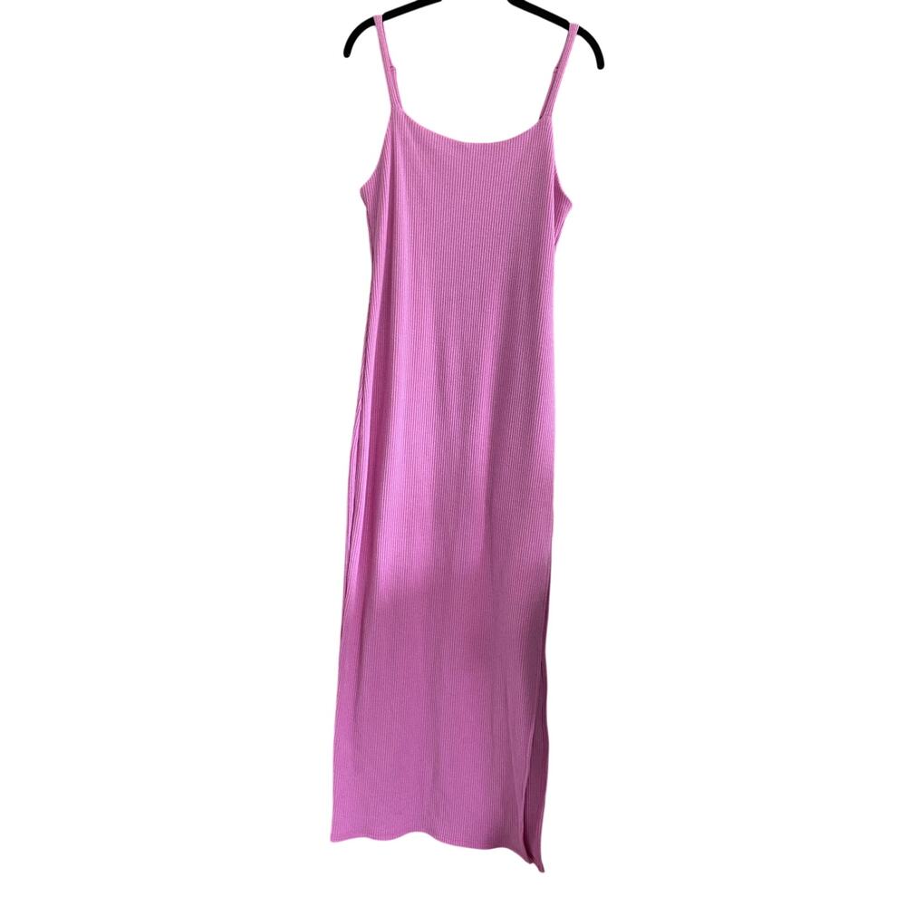 Vici Lilac Ribbed Midi Dress with Side Slit Size Medium